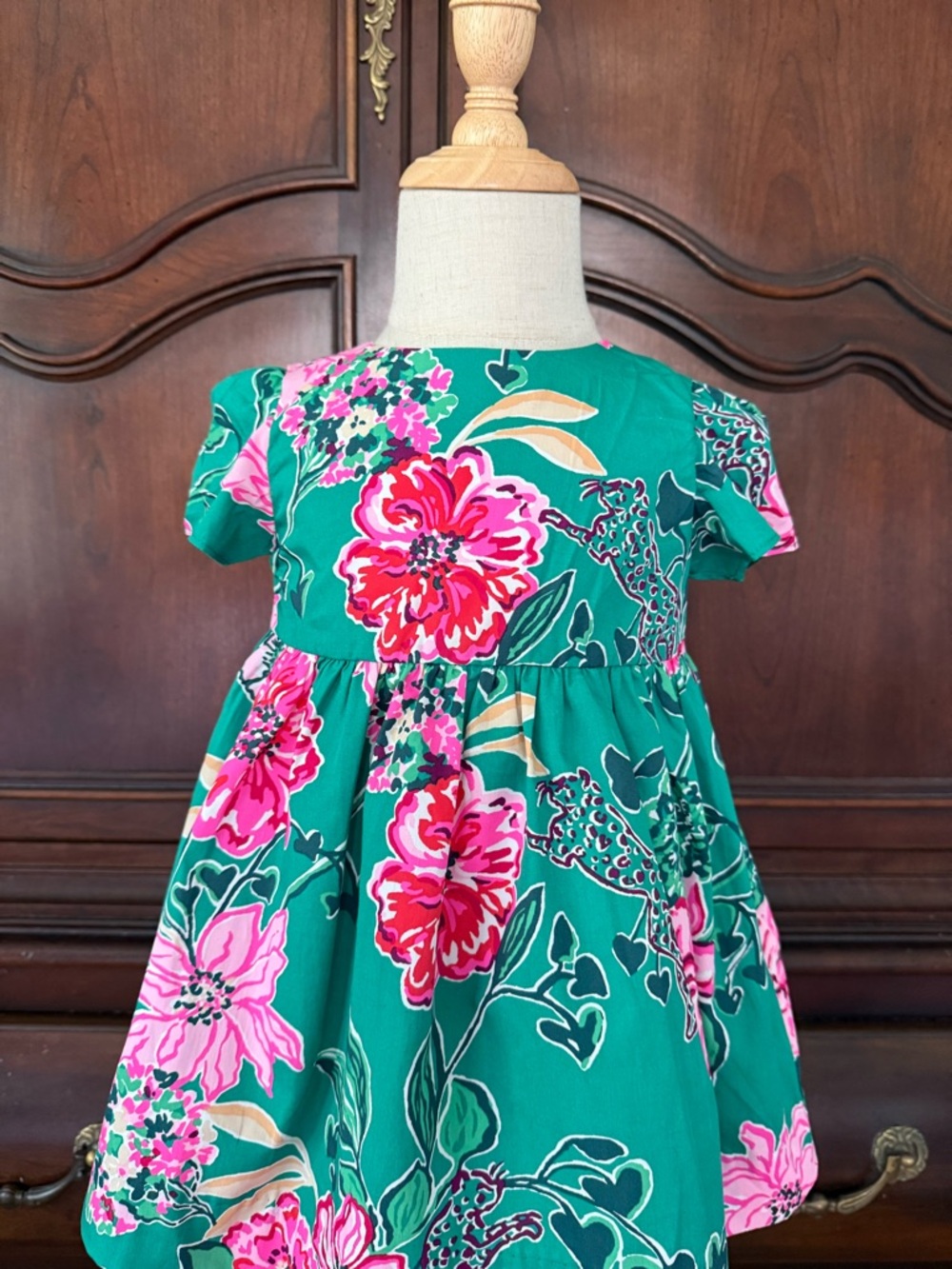 NWT Lilly Pulitzer Baby Dress Bloomer Set 18-24M Pink Green Floral
